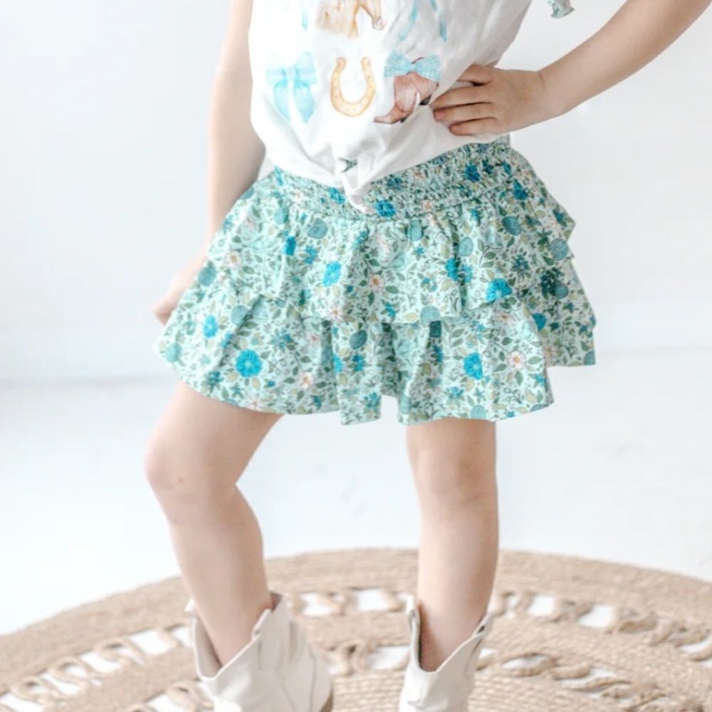 CHEEKY PLUM - Blair Layer Skirt - Dewdrop Daisies
